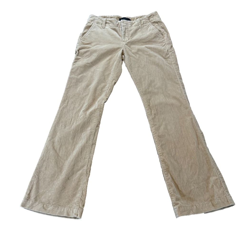 Vtg Express Corduroy Y2K Low Rise Flare Pants Womens Size 9/10 Beige Boho Hippie